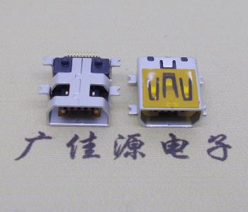 惠州迷你USB插座,MiNiUSB母座,10P/全贴片带固定柱母头