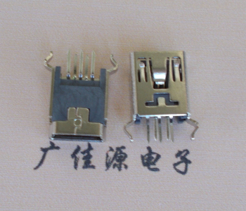 惠州MINI USB5p母座|B型口180度|直插弯脚
