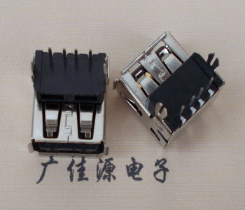 惠州USB插座 90度AF单层正向垫高9.3 DIP鱼叉脚