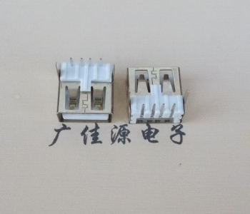 惠州 USB2.0 AF 90度 直插脚 无后盖 平口铜壳