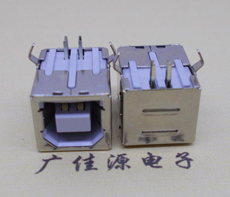 惠州USB BF90度母座 打印机接口 卧式插板DIP白胶