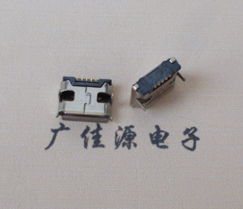 惠州Micro usb 5pin接口 插板7.2mm脚距 无柱无焊盘镀镍