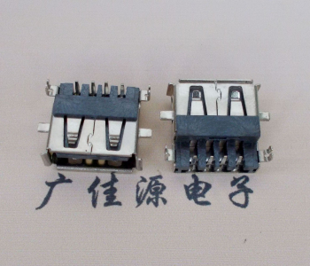 惠州AF USB母座90度 DIP沉板3.9/4.9 耐高温有卷边
