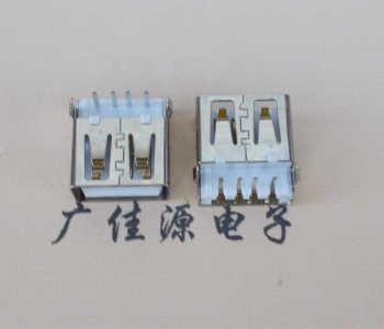 惠州USB母座接口 AF90度沉板1.9引脚4P插件白胶芯直边