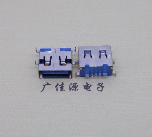 惠州沉板USB AF 5P大电流母座,无翻边四脚沉插板焊接