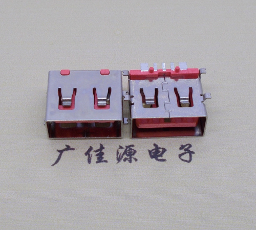 惠州全贴片USB AF 5P大电流母座,接地线功能胶芯6.5MM