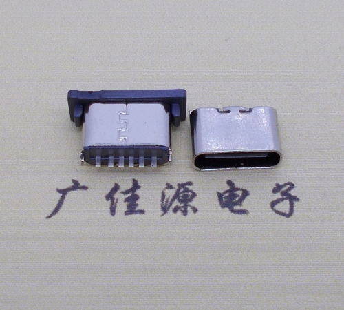 惠州直立插type-c6p母座H=5.0短体usb连接器
