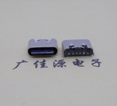 惠州Type-C6p母座短体立插5.0mm连接器