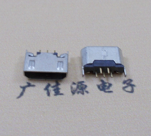 惠州迈克USB 180度母座5p直插带地脚1.5端子直口