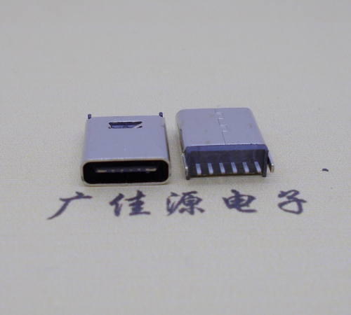 惠州直立式插板Type-C6p母座连接器高H=10.0mm