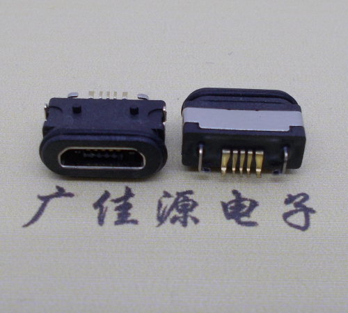 惠州  micro 5p防水数据接口 两脚插板防水母座