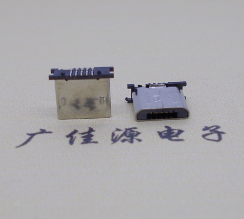 惠州MICRO USB 5P公头短体5.6mm立贴带柱无卡勾
