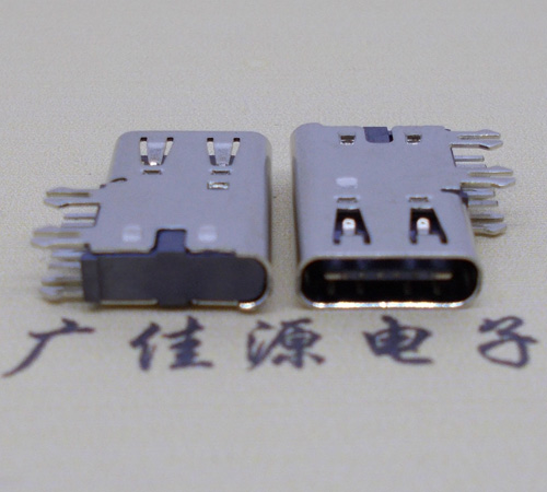 惠州侧插USB3.1接头座子.90度type-c母座.6p侧插连接器