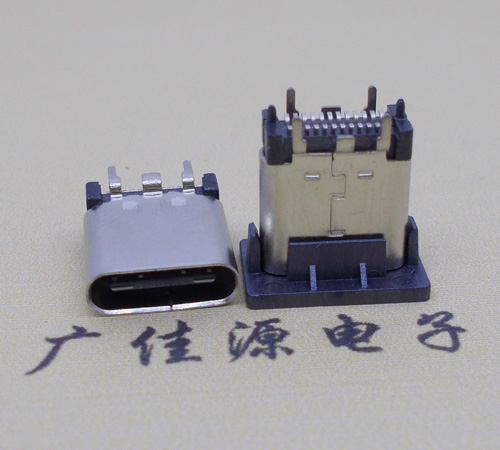 惠州立式type-c24p短体母座长10.5mm 直立式type-c母座