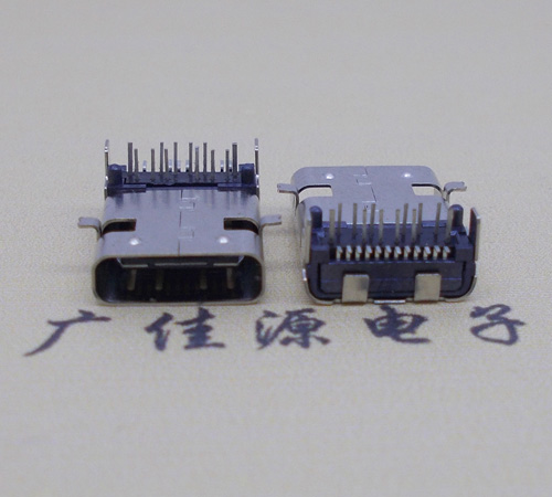 惠州板上型type-c24p母座前插后贴，卧式type-c连接器