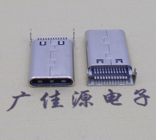 惠州铆合式type-c24p公头两脚插板针脚贴板