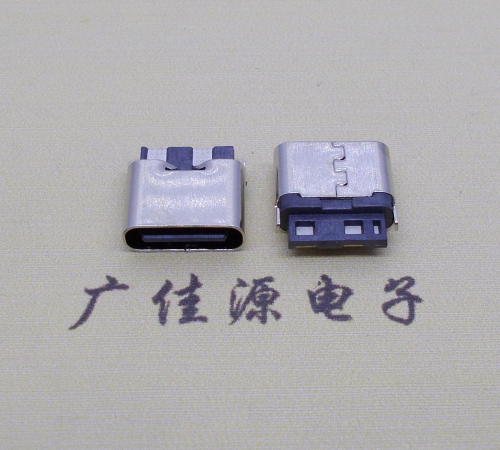 惠州type c2p焊线母座高6.5mm铆合式连接器