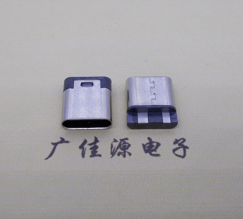 惠州电源椭圆形USB接口.type c2p焊线母座.充电尾部2点焊接详解