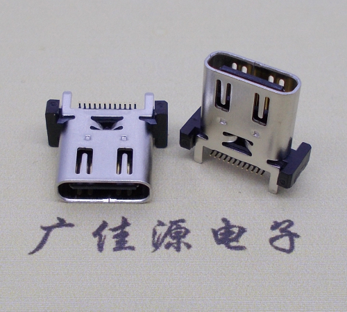 惠州立式贴片带弹type c24p母座连接器