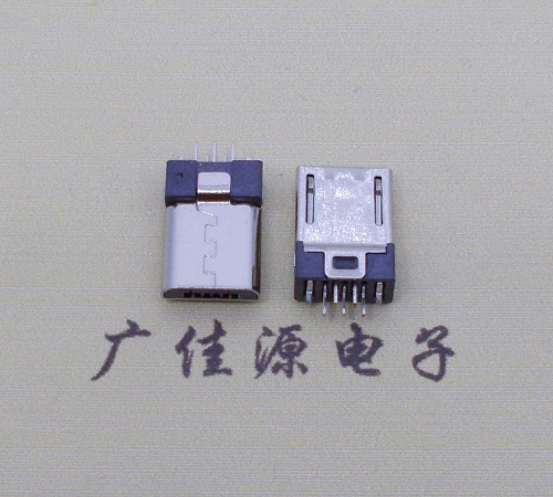 惠州micro 5p短体公头夹板0.8无地脚