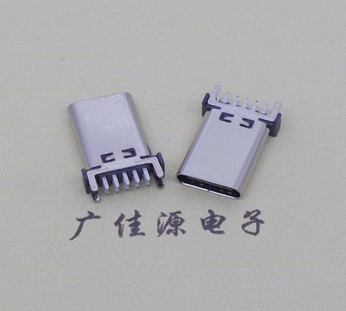 惠州立式type c10p母座端子插板可过大电流充电和数据传输，高度H=13.10、13.70、15.0mm