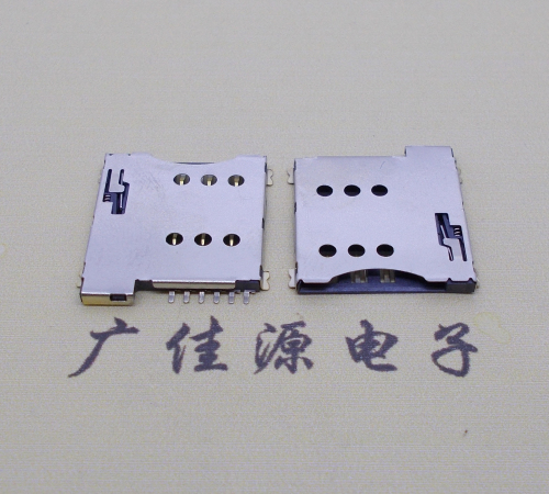 惠州手机自弹卡座 MICRO SIM 1.35H 6P PUSH卡座连接器