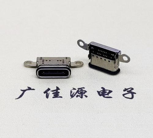 惠州USB 3.1C口.TYPE-C16P防水双排贴插座带螺丝孔